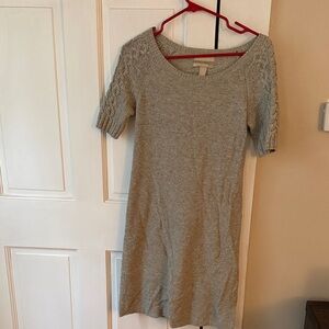 Banana Republic Light Gray Knit Mini Dress
